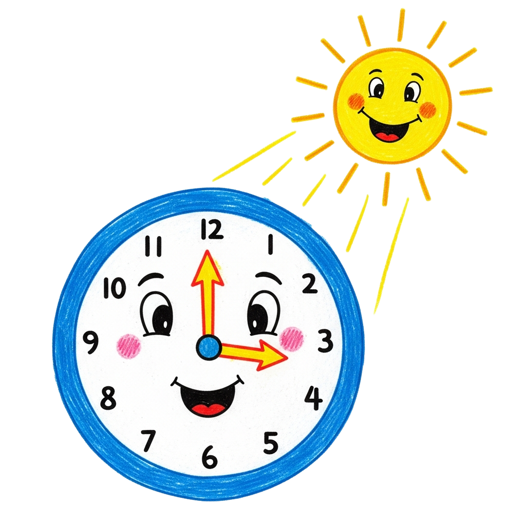 Uhr und Sonne